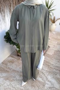 Khaki Shirt Collar Long Arm Cotton Lycra Regular Trousers Comfortable Suit