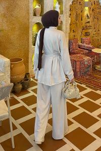 Lamelif Belden Oturtmalı Oysho Takım Bej