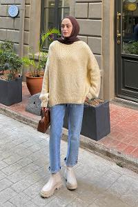 Natural Neckband Long Arm Jumper