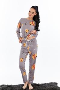 Lamelif Ayıcıklı Pijama Takımı Gri