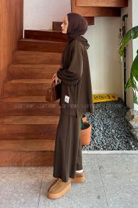 Lamelif Arma Detaylı İkili Takım Acı Kahve