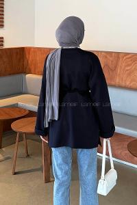 Lamelif Bağlama Detaylı Sweat Lacivert