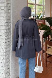 Lamelif Bağlama Detaylı Sweat Antrasit