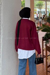 Lamelif İki Parça Tunik Bordo