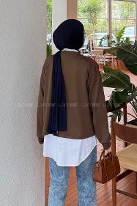 Lamelif İki Parça Tunik Kahverengi