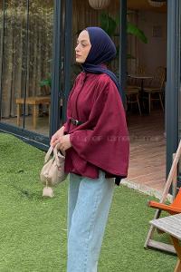 Lamelif Kemerli Panço Bordo