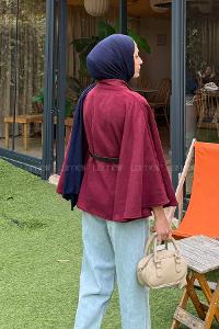 Lamelif Kemerli Panço Bordo