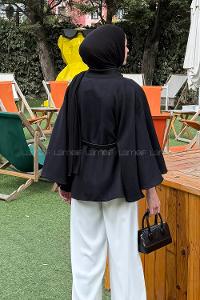 Lamelif Kemerli Panço Siyah