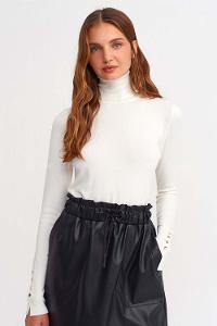 Lamelif Dilvin Balıkçı Yaka Kazak Ekru