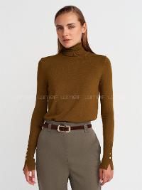 Oil Green Crew Neck Knitwear