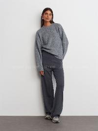 Lamelif Dilvin Bisiklet Yaka Yumuşak Dokulu Triko Kazak Füme