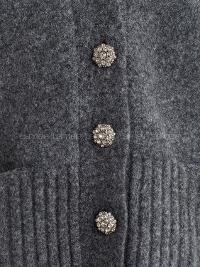 Smoked Normal Neck V Neck Cardigan