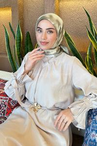 Lamelif Batik Desen Bambu Eşarp Mint Yeşili