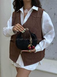 Lamelif Betty Süet Model Charm Hediyeli Kadın El Ve Omuz Çantası