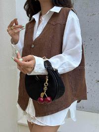 Lamelif Betty Süet Model Charm Hediyeli Kadın El Ve Omuz Çantası