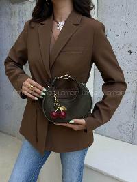 Lamelif Betty Süet Model Charm Hediyeli Kadın El Ve Omuz Çantası