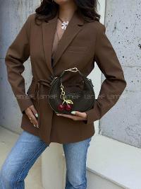 Lamelif Betty Süet Model Charm Hediyeli Kadın El Ve Omuz Çantası