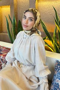 Lamelif Çiçek Desen Bambu Eşarp Sarı