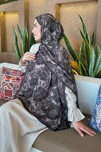 Lamelif Lotus Desen Bambu Şal Acı Kahve