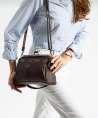 Brown With Suspenders Skin Hand Bag Arm Bag Bag