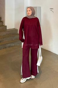 Lamelif Biyeli İkili Takım Bordo