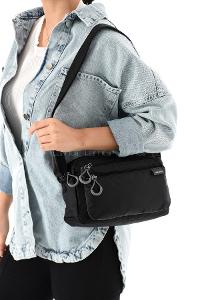 Lamelif San Morris Kadın 3 Gözlü Paraşüt Kumaş Ayarlanabilir Çapraz Askılı Çanta