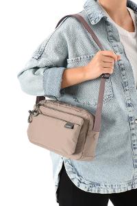 Lamelif San Morris Kadın 3 Gözlü Paraşüt Kumaş Ayarlanabilir Çapraz Askılı Çanta