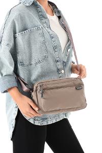 Lamelif San Morris Kadın 3 Gözlü Paraşüt Kumaş Ayarlanabilir Çapraz Askılı Çanta