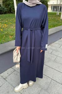 Lamelif Arma Detaylı Elbise Lacivert