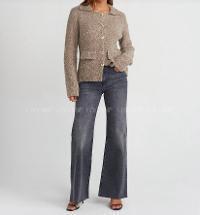 Lamelif Dilvin Polo Yaka Düğmeli Cep Detaylı Triko Hırka-Vizon