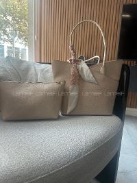 Fular Detaylı Yavrulu El   ve Omuz Çantası