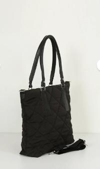 Lamelif Büyük Kapitoneli Yumuşak Dokulu Kadın Kol Çantası Siyah