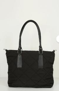 Lamelif Büyük Kapitoneli Yumuşak Dokulu Kadın Kol Çantası Siyah