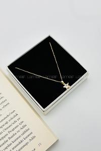 Lamelif Gold Kristal Taşlı Zirkon Yıldız Kolye