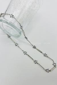 Lamelif Gümüş Çelik Kristal Yıldız Taşlı Kararmaz Kolye