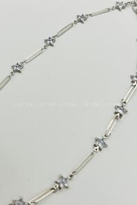 Lamelif Gümüş Çelik Kristal Yıldız Taşlı Kararmaz Kolye