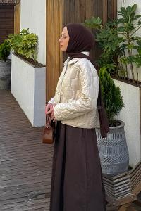 Stone Normal Neck Long Arm Polyester Jacket