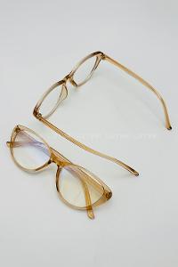 Lamelif Cat Eyes Bal Rengi Çerçeve Şeffaf Gözlük