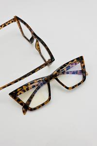 Lamelif Cat Leopar Çerçeve Şeffaf Gözlük