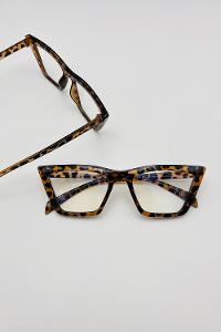 Lamelif Cat Leopar Çerçeve Şeffaf Gözlük