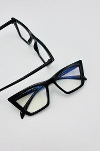 Lamelif Cat Siyah Çerçeve Şeffaf Gözlük