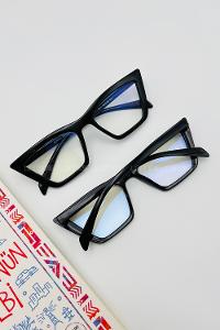 Lamelif Cat Siyah Çerçeve Şeffaf Gözlük