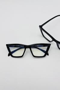 Lamelif Cat Siyah Çerçeve Şeffaf Gözlük