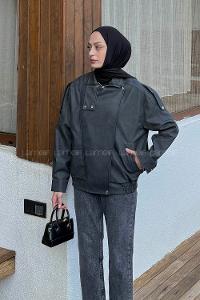 Anthracite Neckband Long Arm Coat