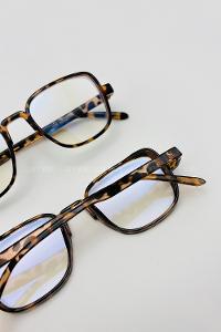 Lamelif Dore Leopar Çerçeve Şeffaf Güneş Gözlüğü