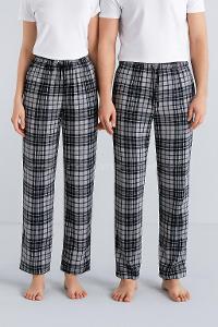 Lamelif Ekose Desen Bay-Bayan Kombinasyon Pijama Alt