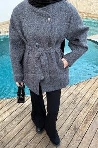 Anthracite Crew Neck Long Arm Coat