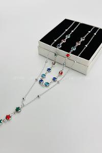 Silver Gold Straight Necklace