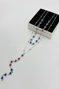 Silver Gold Straight Necklace