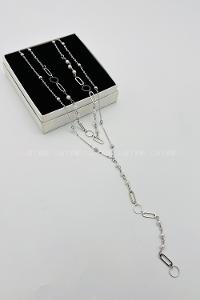 Lamelif Gümüş 2li Dorikalı Zincir Y Kolye